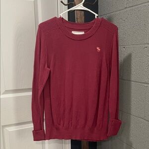Abercrombie & Fitch Red Crew Neck Sweater